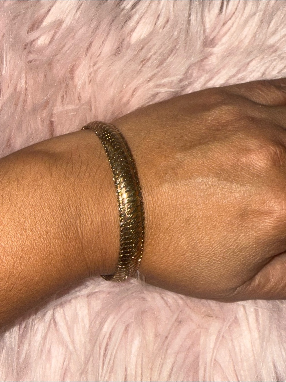 Three Tone Bracelet.copper Gold Mesh Slip-On Bracelet - Elegant Women’s Jewelry